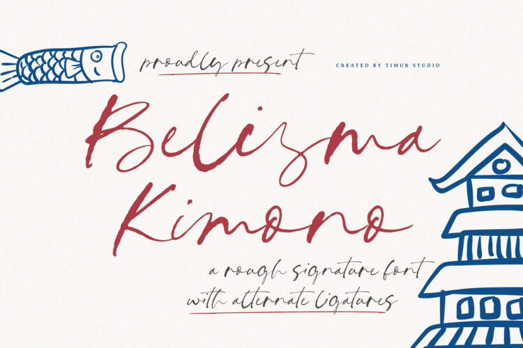 Belisma Kimono - Rough Signature Font