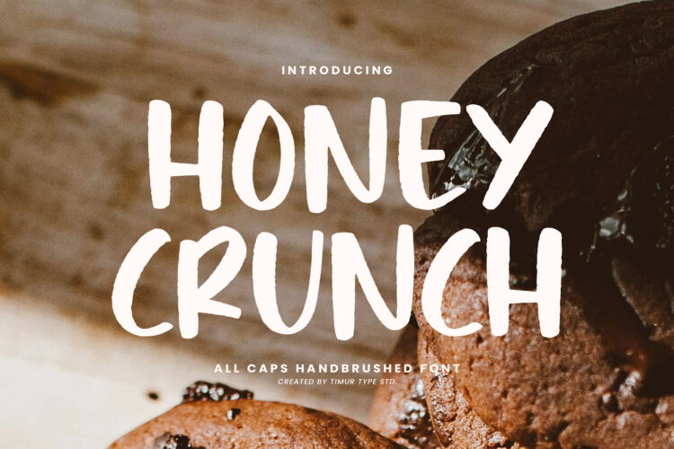 Honey Crunch - All Caps Handbrushed Font