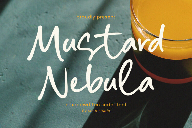 Mustard Nebula - Handwritten Script Font