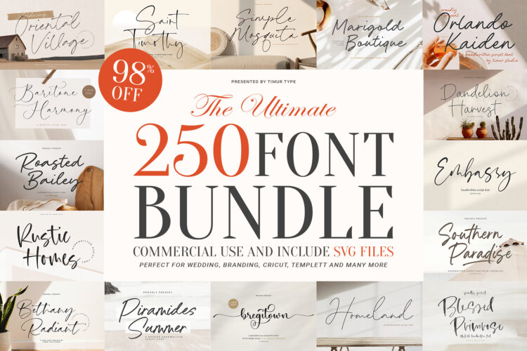 The Ultimate 250 Font Bundle