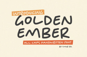 Golden Ember - All Caps Handwritten Font